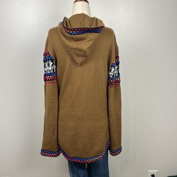 Alpaca Connection Peruvian Zip Up Hoodie Sweater XL Multicolor Boho Womens - Picture 3 of 11
